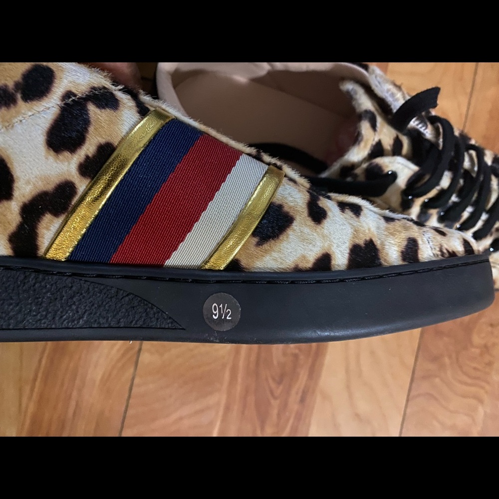 Gucci New Ace Leopard Print Sneakers - Picture 12 of 13